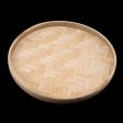 Max Round Bamboo Sieve Handmade Bamboo Weaving Baskets Kitchen Fruit Plate 22cm on Sale