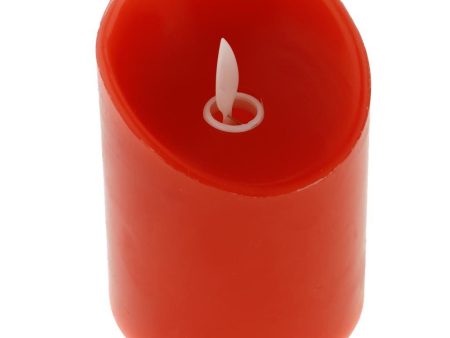 Max Flameless LED Pillars Tea Light Candles for Holidays Wedding Parties Red 10cm Cheap