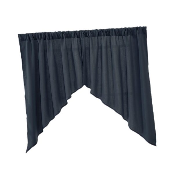 Max Triangular Window Voile Sheer Curtain Valance Tiers Dark Blue 90x90cm Discount