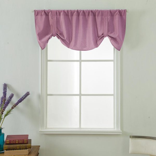 Max Solid Color Window Voile Sheer Curtain Valance Tiers Pink For Cheap