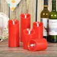 Max Flameless LED Pillars Tea Light Candles for Holidays Wedding Parties Red 10cm Cheap