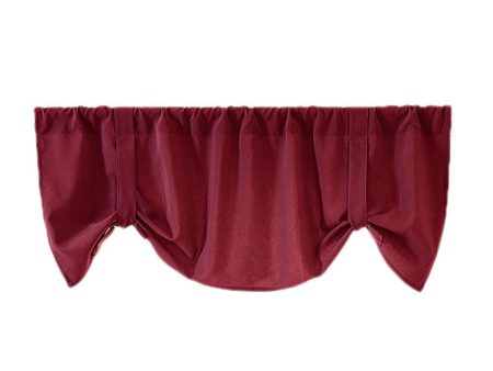 Max Solid Color Window Voile Sheer Curtain Valance Tiers Burgundy Online Sale