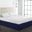 Max Solid Color Hotel Pleated Bed Skirt  Wrinkle & Fade Resistant Blue _Queen Sale