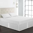 Max Solid Color Hotel Pleated Bed Skirt  Wrinkle & Fade Resistant White_Queen Fashion