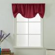 Max Solid Color Window Voile Sheer Curtain Valance Tiers Burgundy Online Sale