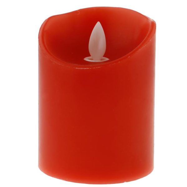 Max Flameless LED Pillars Tea Light Candles for Holidays Wedding Parties Red 10cm Cheap