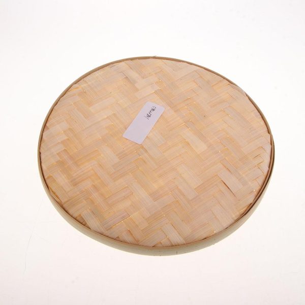 Max Round Bamboo Sieve Handmade Bamboo Weaving Baskets Kitchen Fruit Plate 22cm on Sale